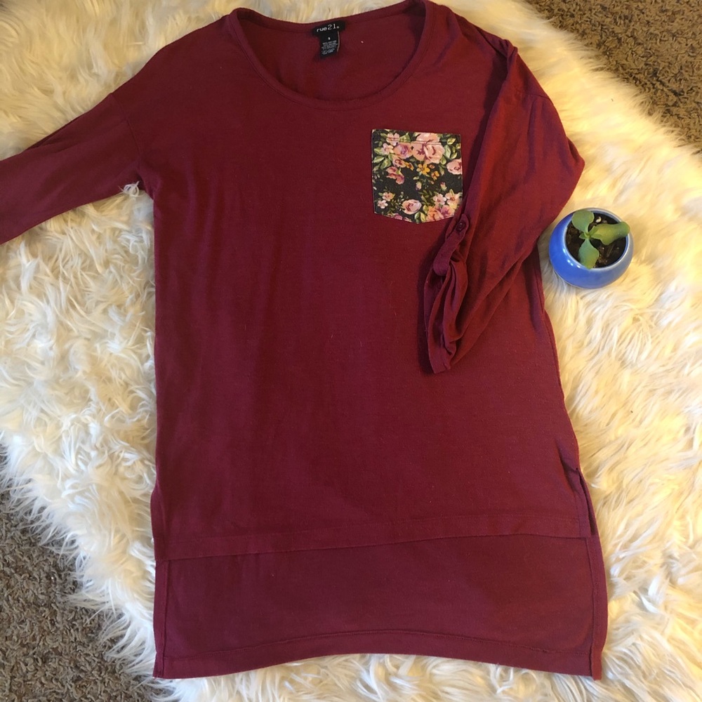 Rue21 3/4 sleeve high/low tunic top